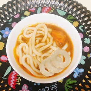 お肉の半分はちくわで♡キャンプ飯カレーうどん